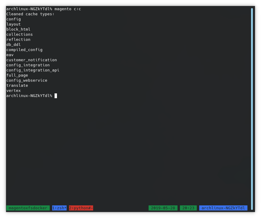 xfs magento cache clean