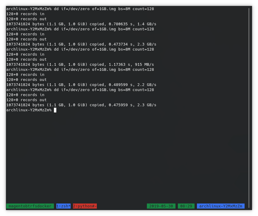 btrfs zeroes dd write