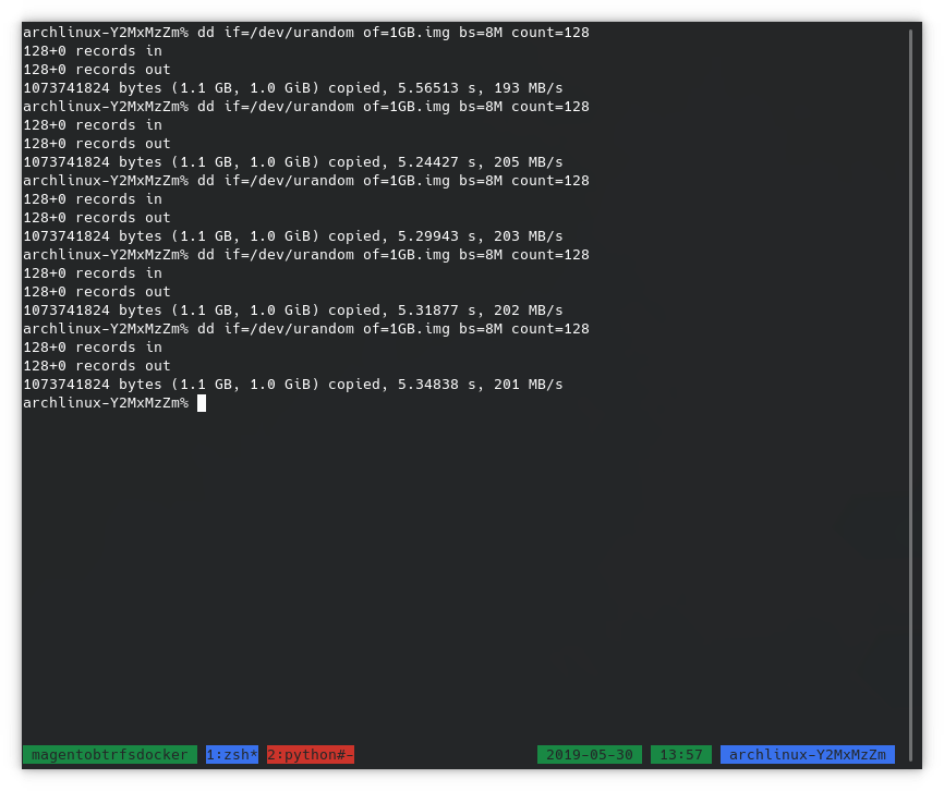 btrfs random dd write